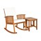 2 Pieces Teak Acacia Wood Rocking Chair Set with Cushions and Tea Table